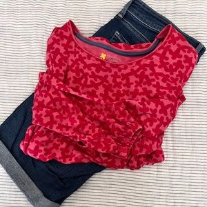 Gudrun Sjoden Cotton Pink Floral Top Sz Medium